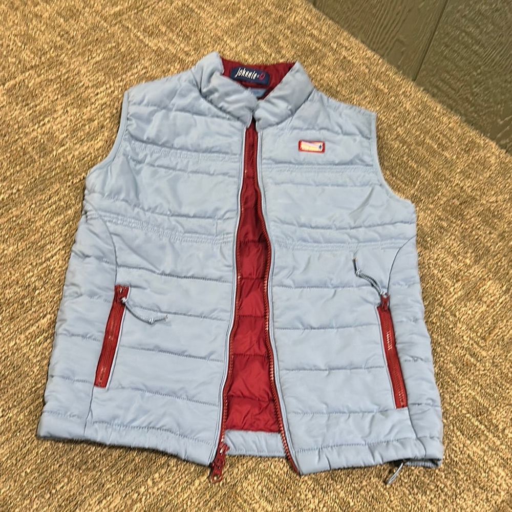 Johnnie-O Light Blue Quilted Golf Vest - size 10